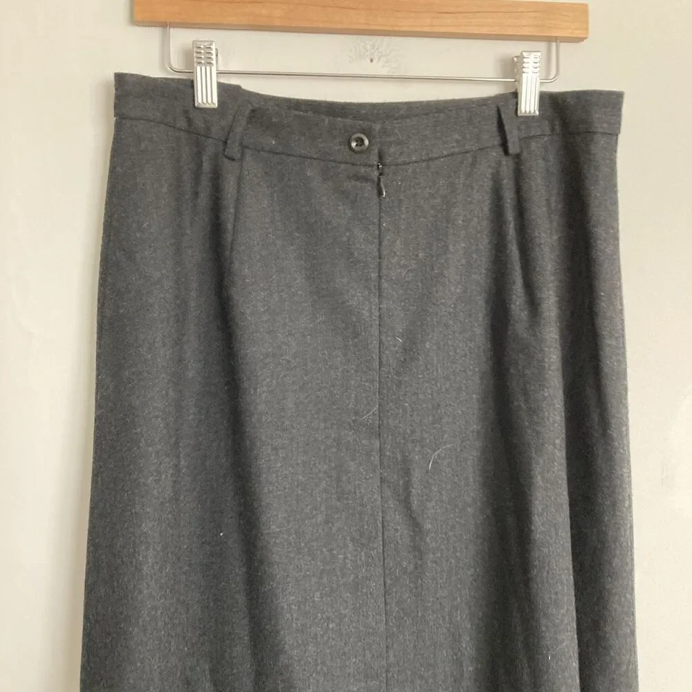 Vintage Talbots Wool Maxi Skirt 14 Fits like 10-12 Women Black Modest Elegant - Picture 6 of 12